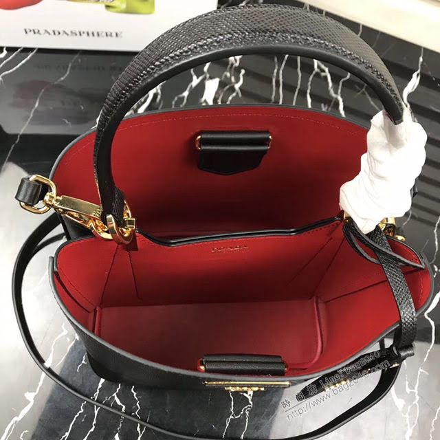 prada女包 普拉達專櫃最新款手提肩背包 1BA220 Prada Double Saffiano皮革手袋 Prada進口牛皮水桶包  pyd2180